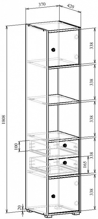 Стеллаж комбинированный Прайм-51-2