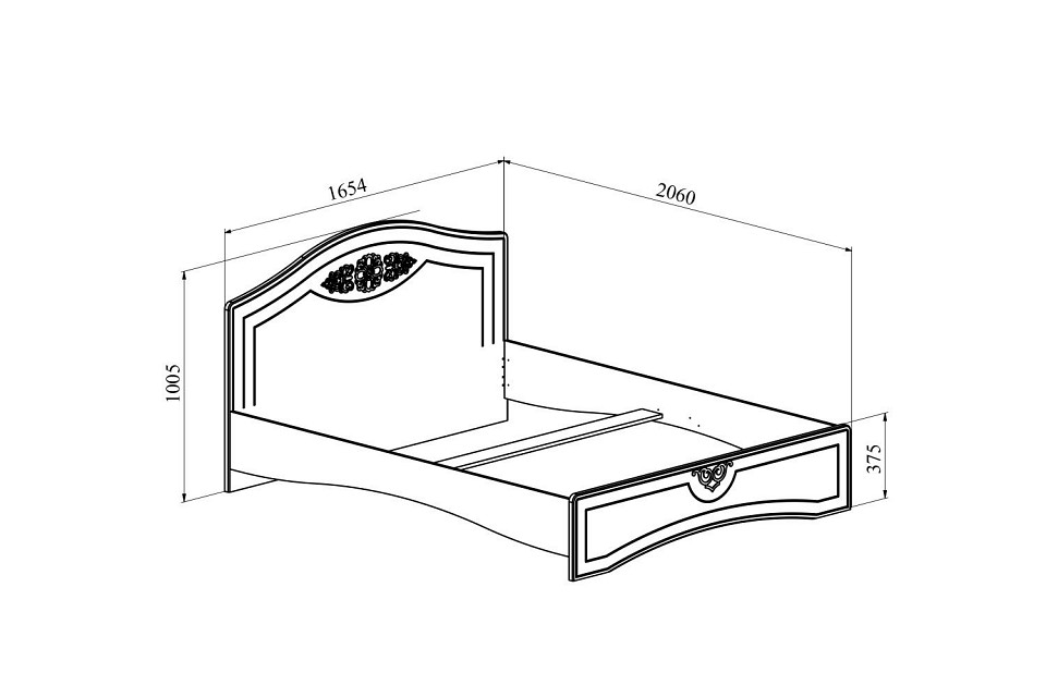 Кровать двуспальная Ассоль АС-113К