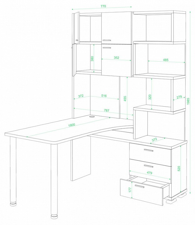 Стол компьютерный Домино СР-500М/190 Стол компьютерный Домино СР-500М/190