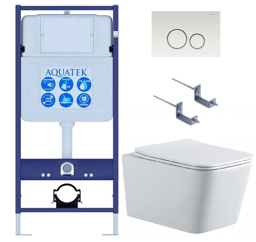 SET AQUATEK ЛИБРА N KDI15(рама AQUATEK Standard INS-0000012 с клавишей KDI-0000015 и крепежом KKI-0000002+унитаз ЛИБРА AQ0530N-00 с тонким сиденьем sc