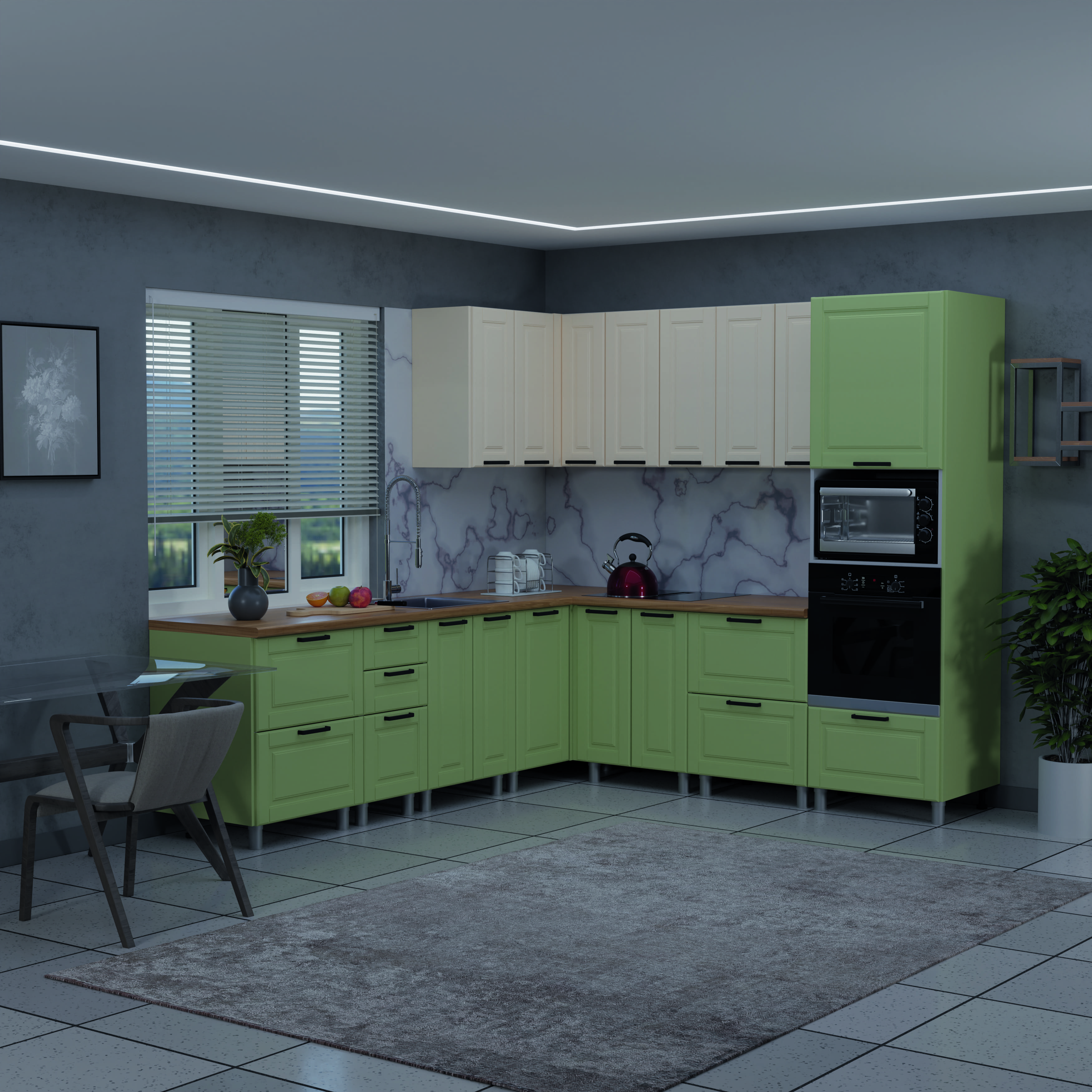 МК Аленушка ВПУ 1000 Астра Фисташка,скоба черный