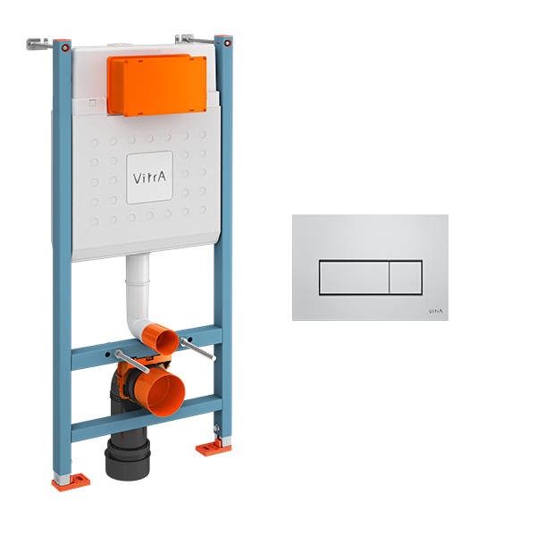 800-1875 Комплект: инсталляция Core 738-5800-01 и панель смыва Root S 740-2380 цвет глянц хром, 3/6 л, глубина установки 8 см. Все крепежи в комплекте