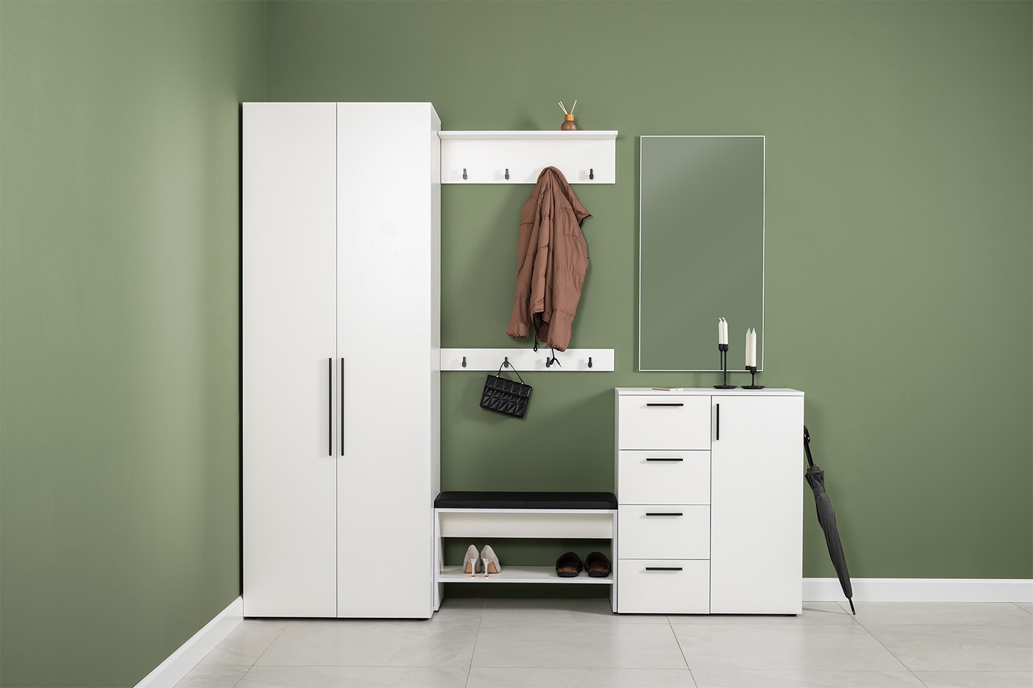 Тумба для обуви Эйр 16.130, Белый шагрень