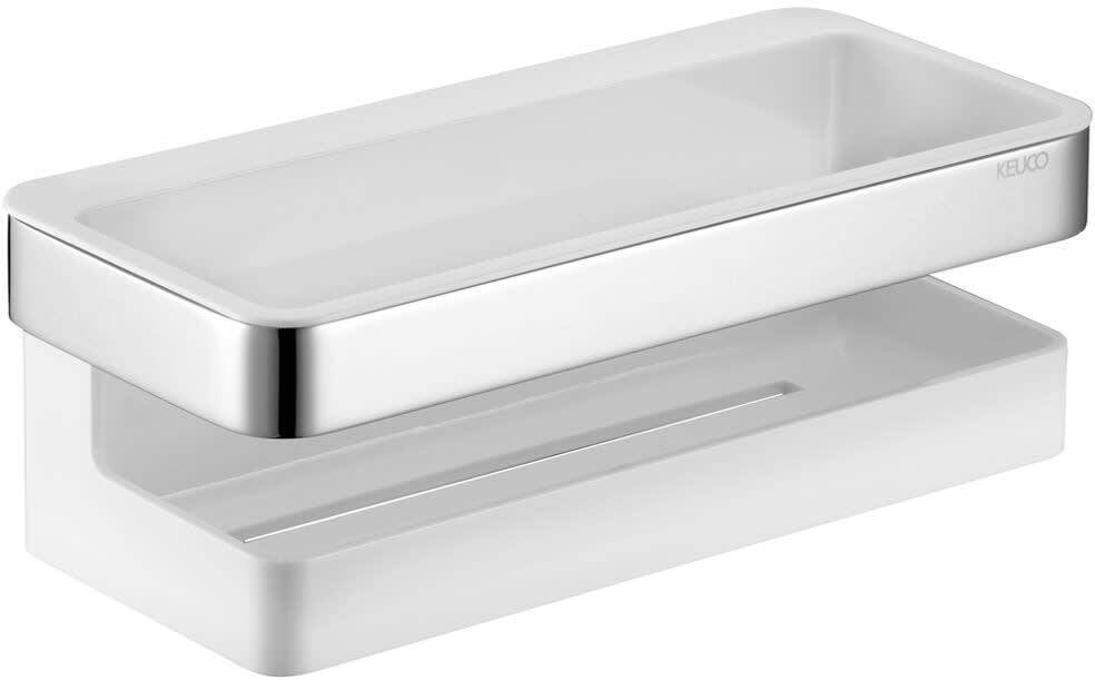 12758010000 COLLECTION MOLL Корзинка для душа, хром/белый