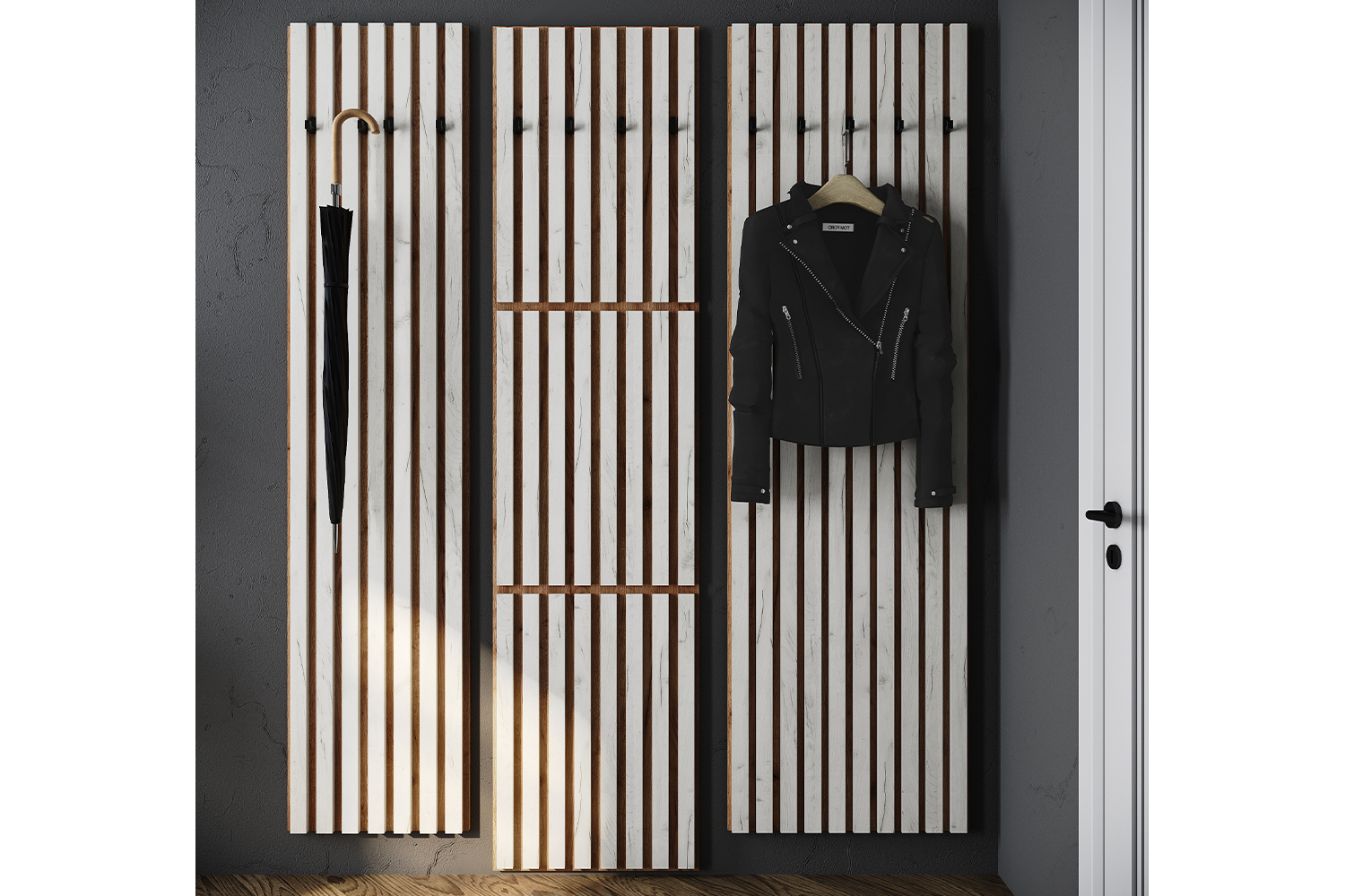 Вешалка Кано 450 КПВ-1, Дуб крафт табачный, Дуб крафт белый