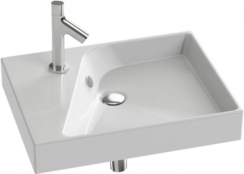 RYTHMIK EXQ112-Z-00 (замена на Vivienne 60 см EXBH112-00) Подвесная раковина-столешница, гладкая нижняя поверхность, Ш60*Г46 см