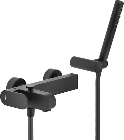 UP94110BM UP смеситель для ванны с душевым набором, матовый черный