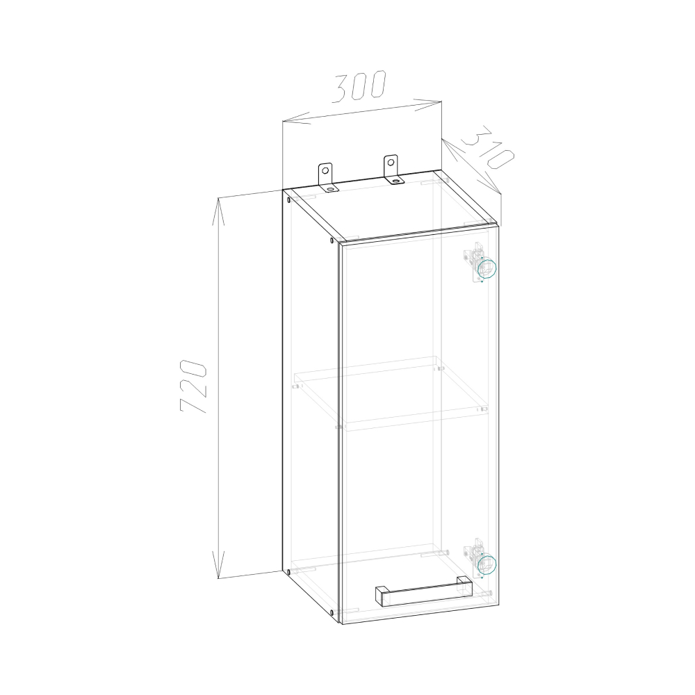 Верхний кухонный модуль Варя 3В, Крафт золотой