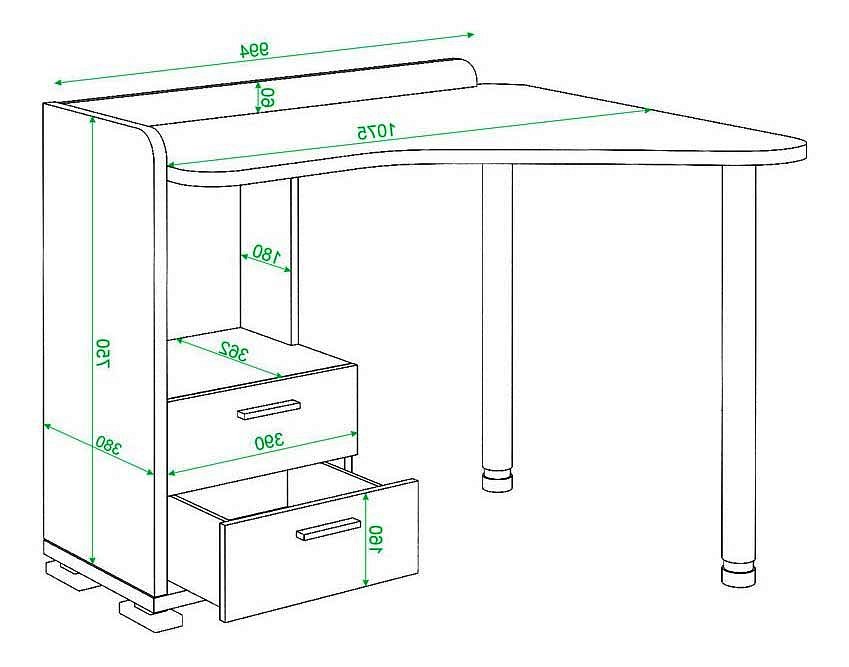 Стол письменный Домино СКМ-55
