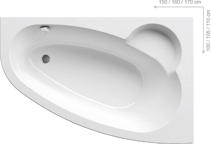 Ванна ASYMMETRIC 170x110 R белая Ванна ASYMMETRIC 170x110 R белая