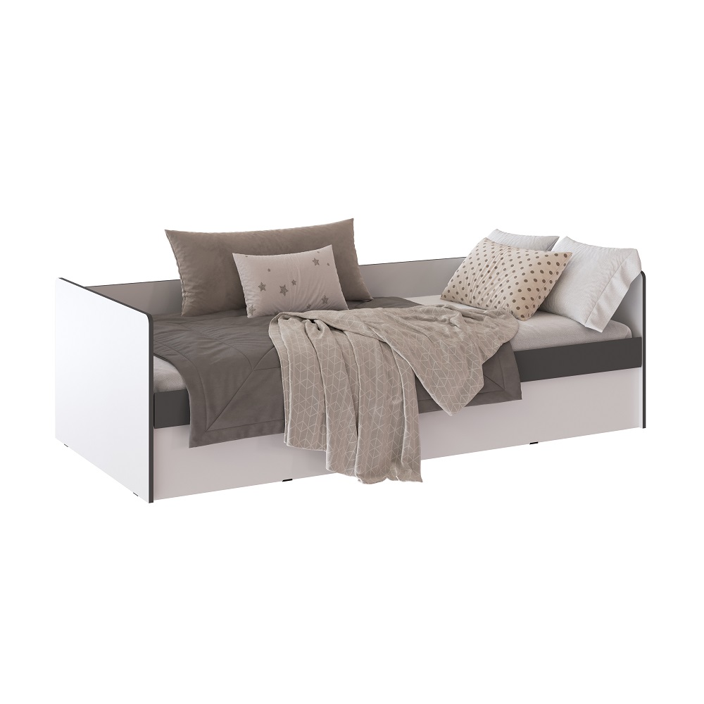 Кровать с подъёмным механизмом Асцелла 90х200, Белый, Графит серый Кровать с подъёмным механизмом Асцелла 90х200, Белый, Графит серый