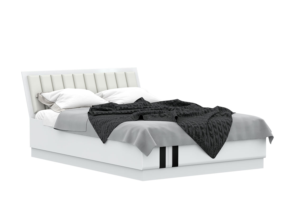 Кровать с основанием Магнолия 1,6м, Белый глянец холодный Кровать с основанием Магнолия 1,6м, Белый глянец холодный