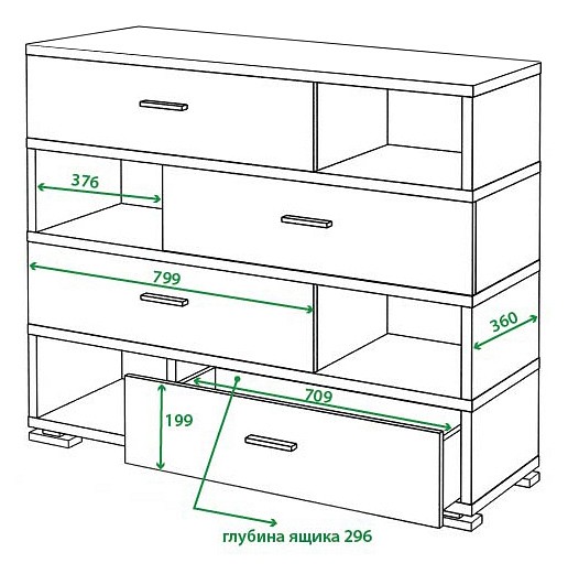 Тумба комбинированная Домино СБ-40/4