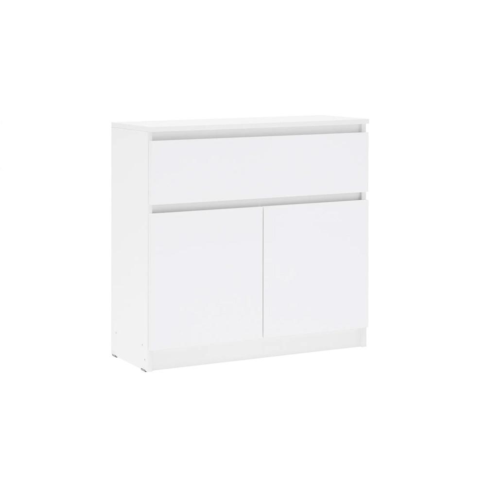 Комод Челси 800 (1 ящик 2 двери), Белый глянец холодный, Белый