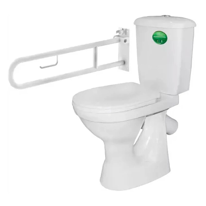 42301120012 Унитаз-компакт "Персона" Стандарт (с откидным окрашенным поручнем) подвод воды нижний, косой выпуск