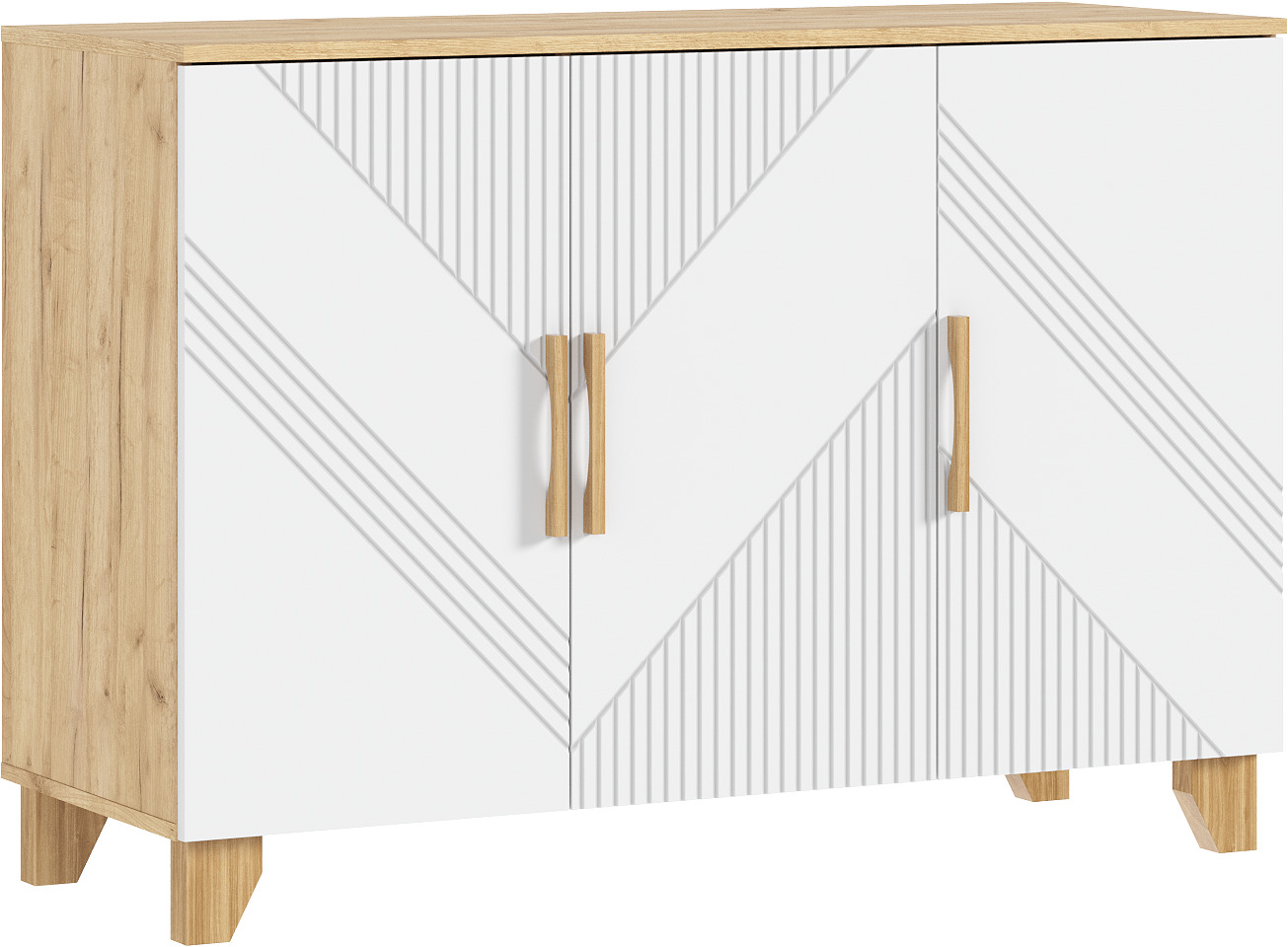 Комод Ирис (1200), Браш Вайт, Дуб Крафт