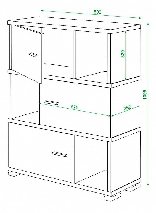 Тумба комбинированная Домино СБ-30/3