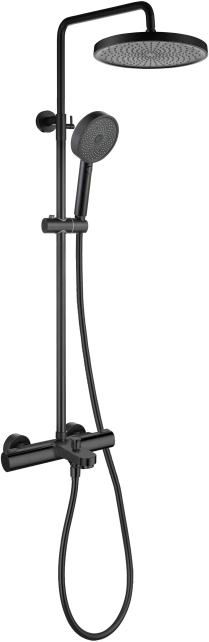 AQ2043MB ВЕГА термостатическая душевая система (смеситель для ванны) 3jet 260мм, матовый черный AQ2043MB ВЕГА термостатическая душевая система (смеситель для ванны) 3jet 260мм, матовый черный