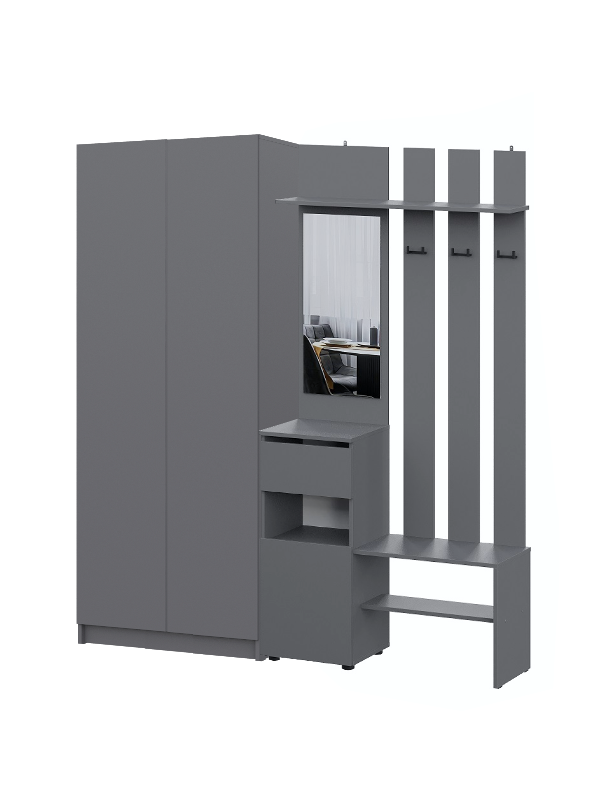 Прихожая Бали, Графит. Комплект 9