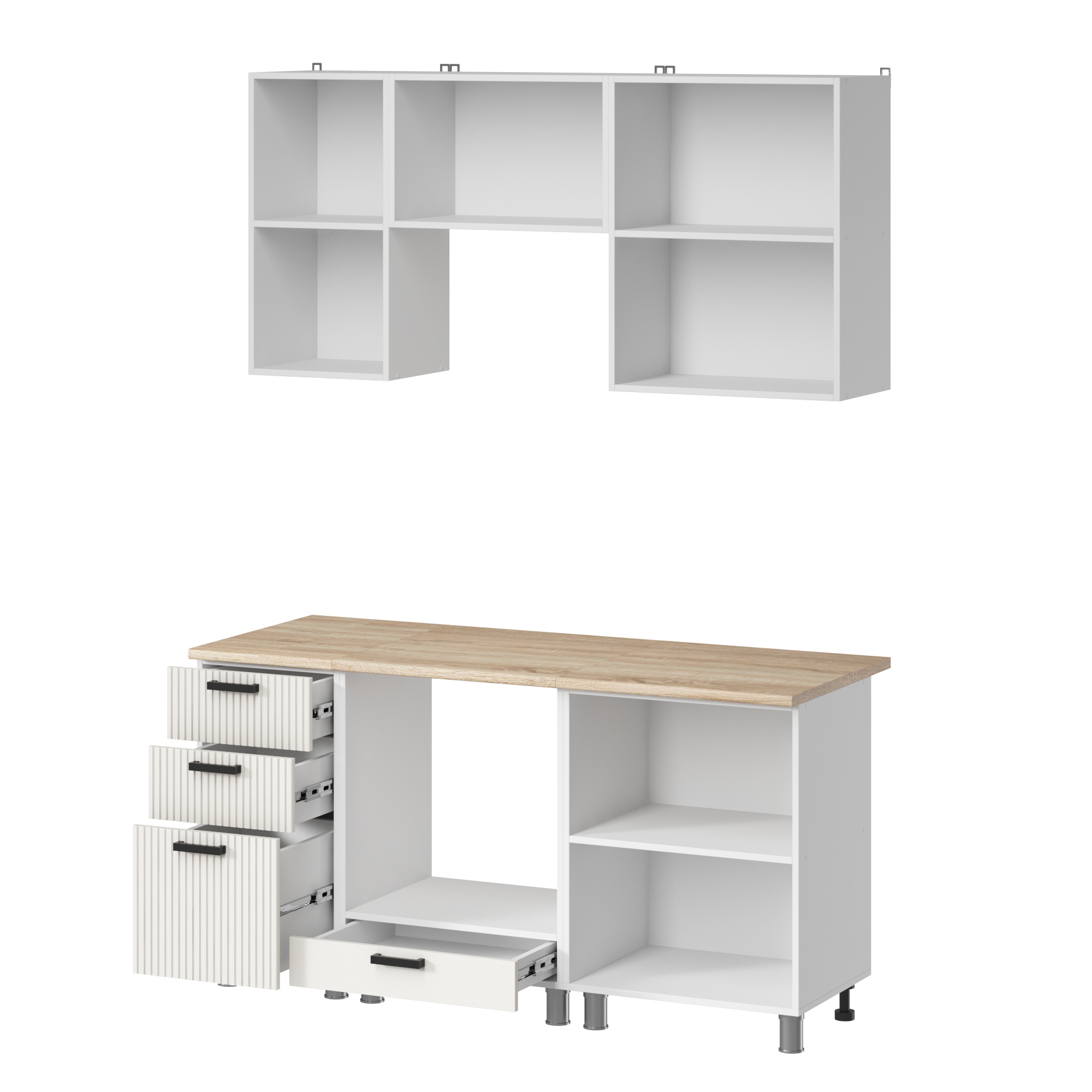 МК Аленушка 1,6м в.7 Лотос Молочный,скоба антрацит,сонома