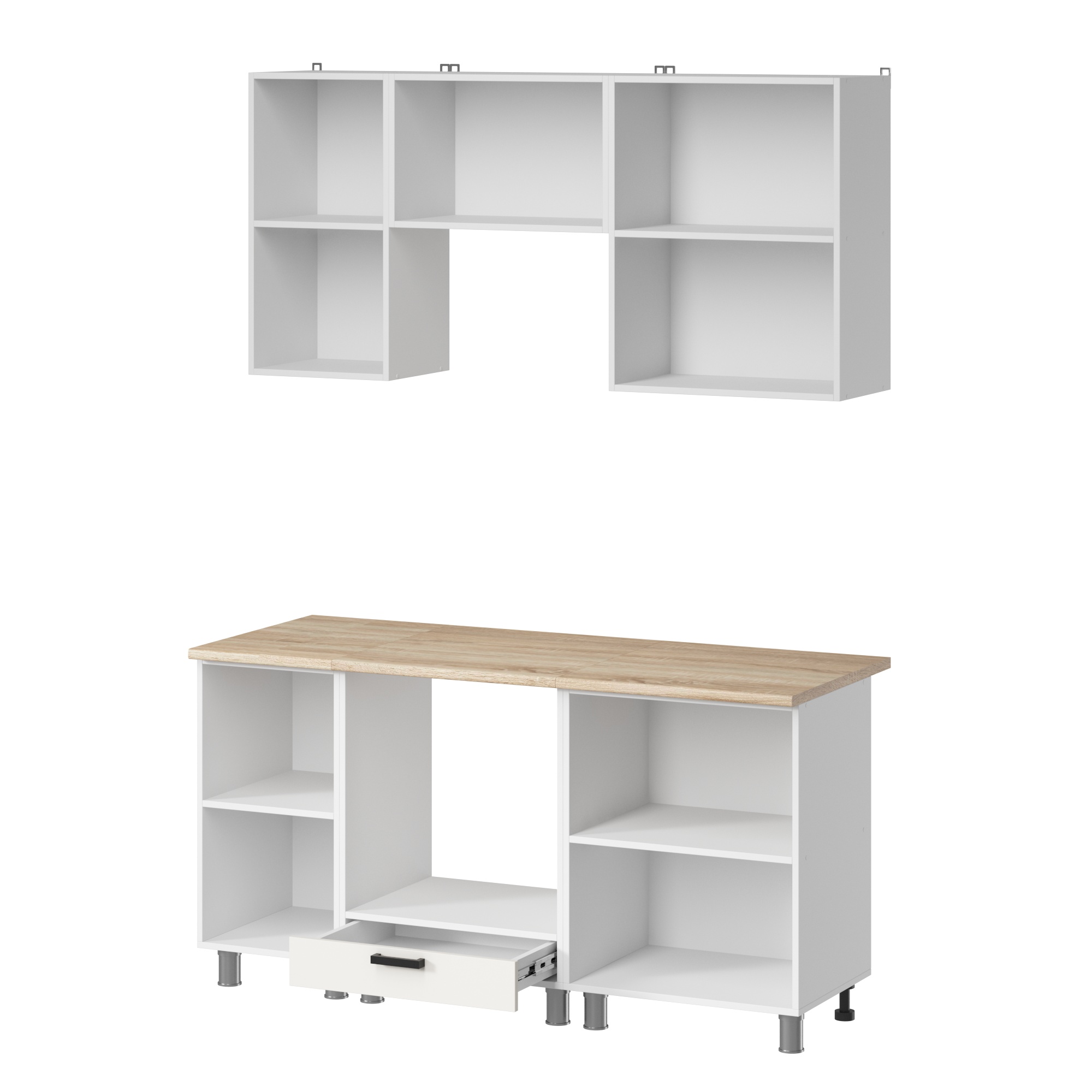 МК Аленушка 1,6м в.5 Лотос Молочный,скоба антрацит,сонома