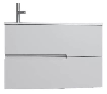 EB1888RU-G1C Nona Мебель с интегрированными ручками, глянцевый белый, 80 см, 2 ящика