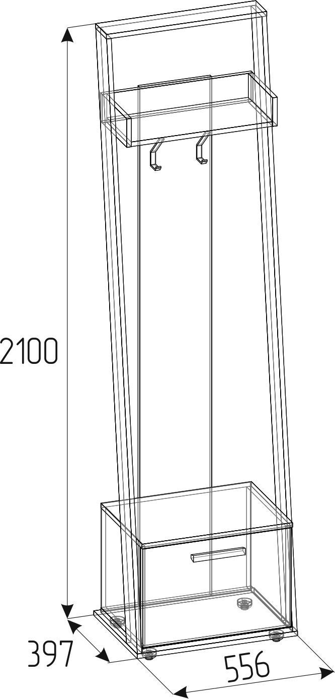 Вешалка напольная Nature 77, дуб крафт