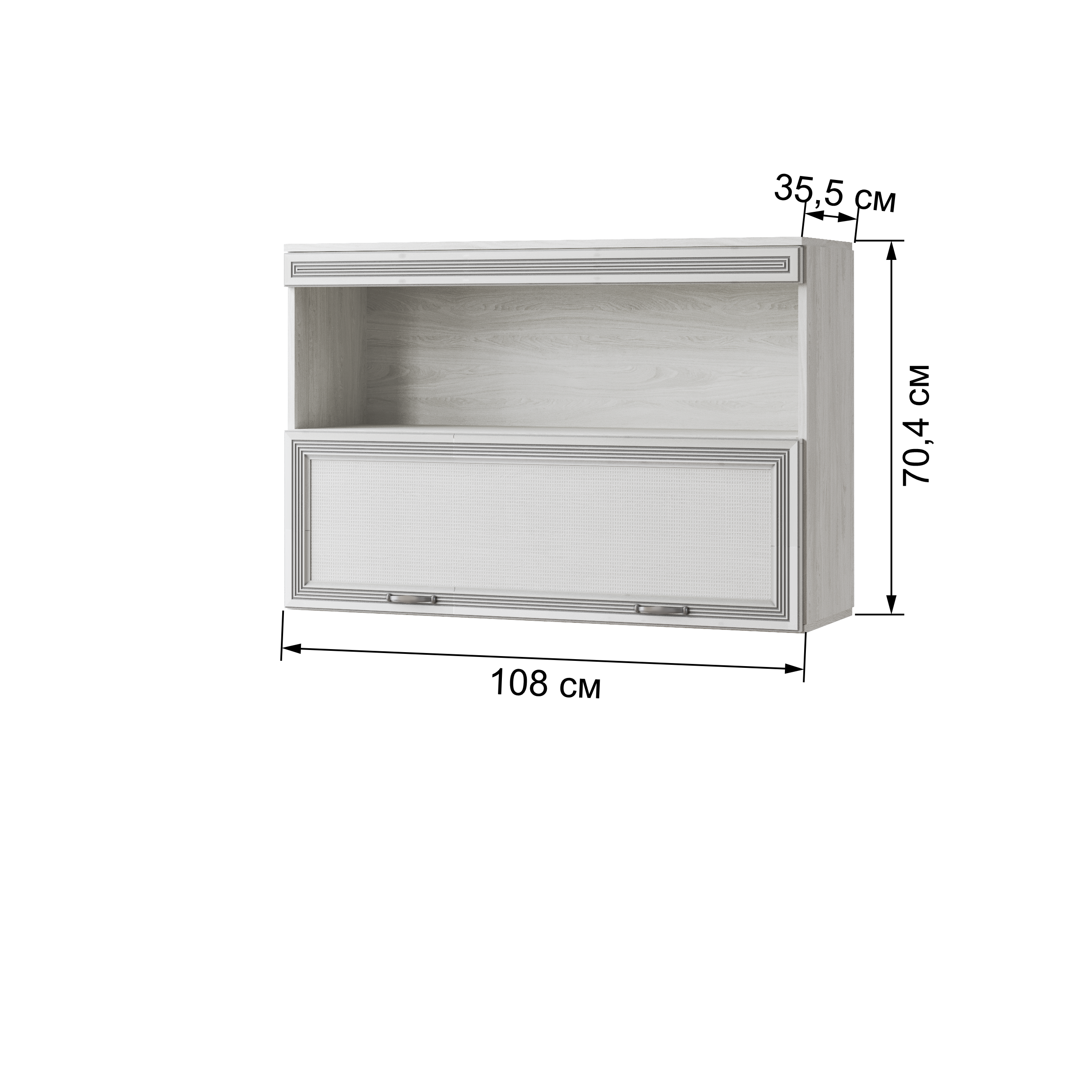 Полка навесная Ливорно ЛН-3, ясень