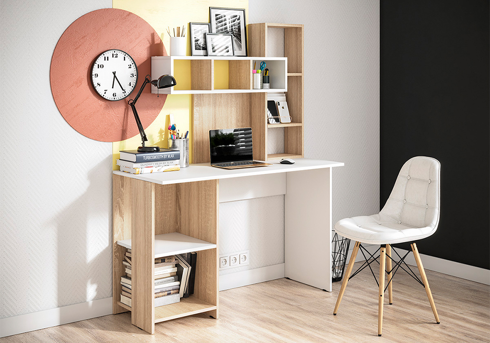 Компьютерный стол Олимп дуб сонома / белый