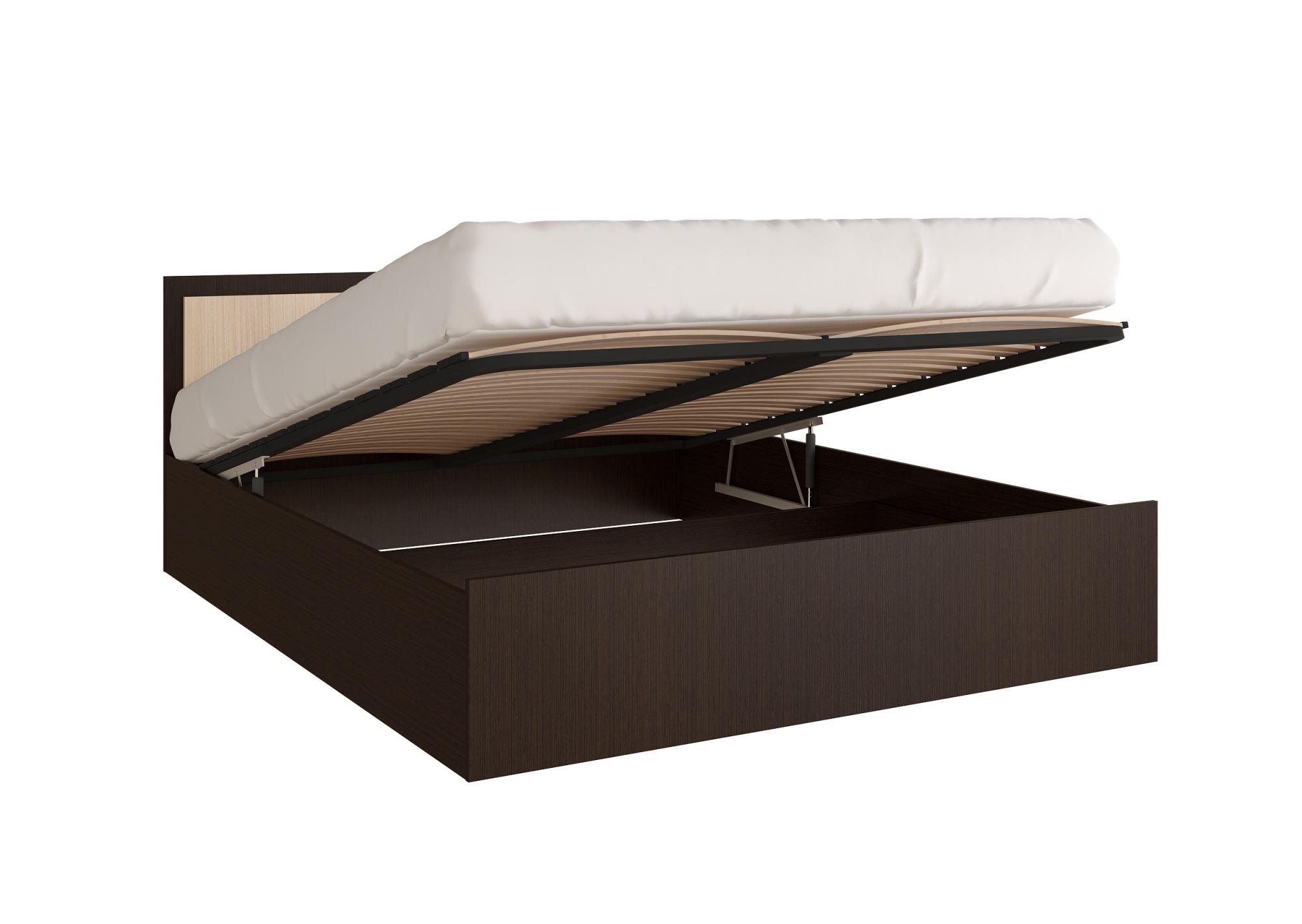 Кровать с подъемным механизмом Фиеста 1,6м, Дуб беленый, Венге