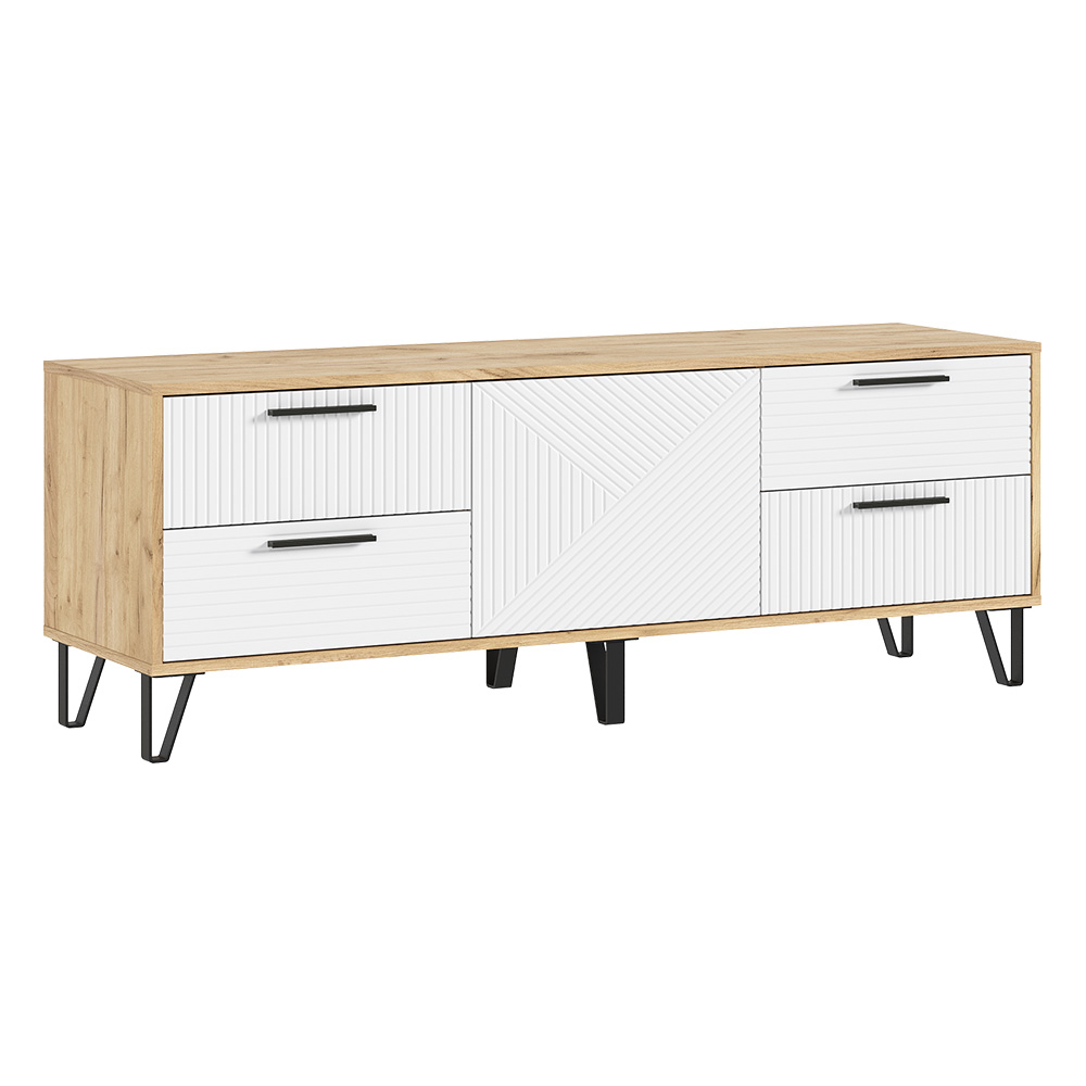 Тумба ТВ Флэш, Браш Вайт, Дуб Крафт Тумба ТВ Флэш, Браш Вайт, Дуб Крафт