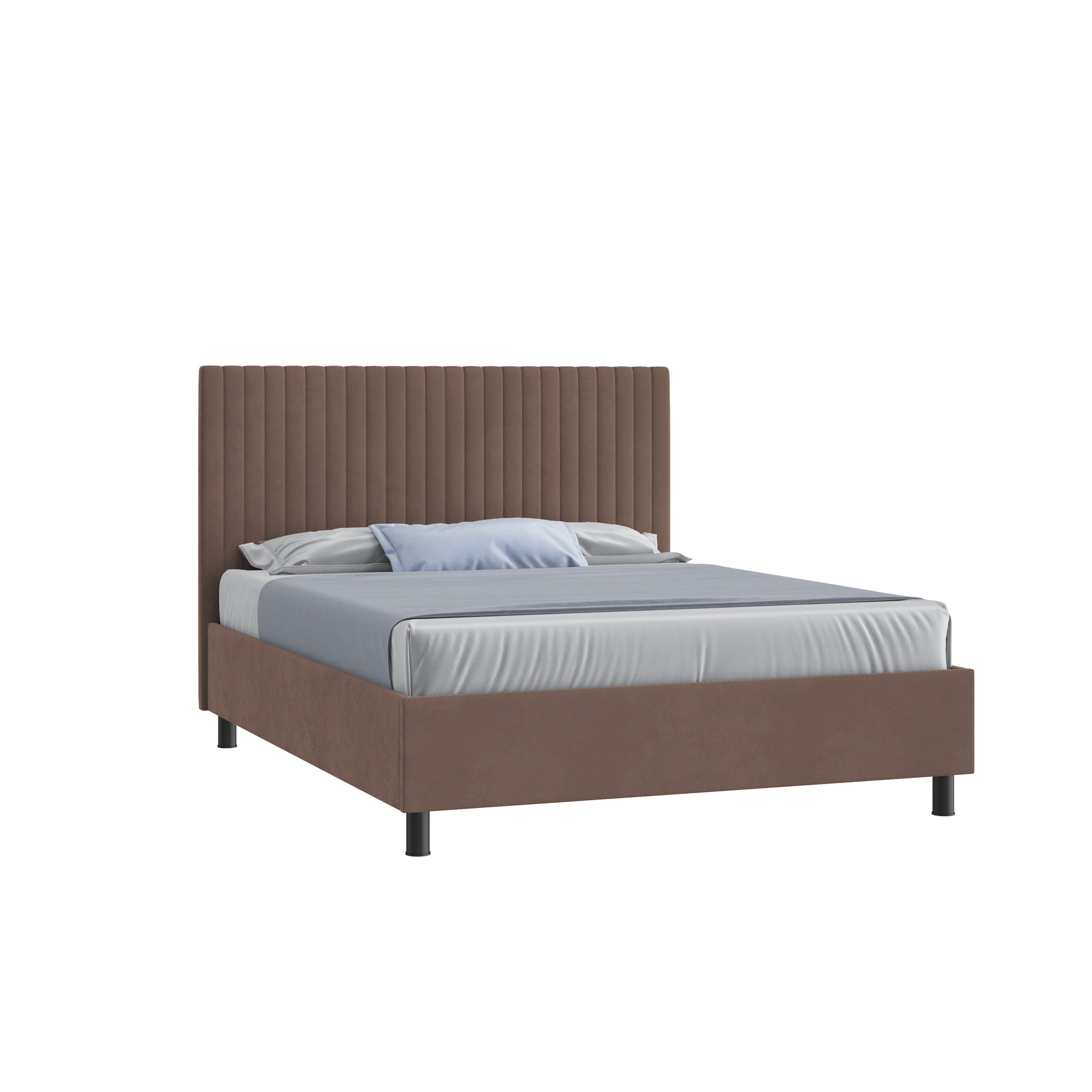Кровать Леона 180х200 (Классик, ППМ, 1000Н, Микровелюр корица)