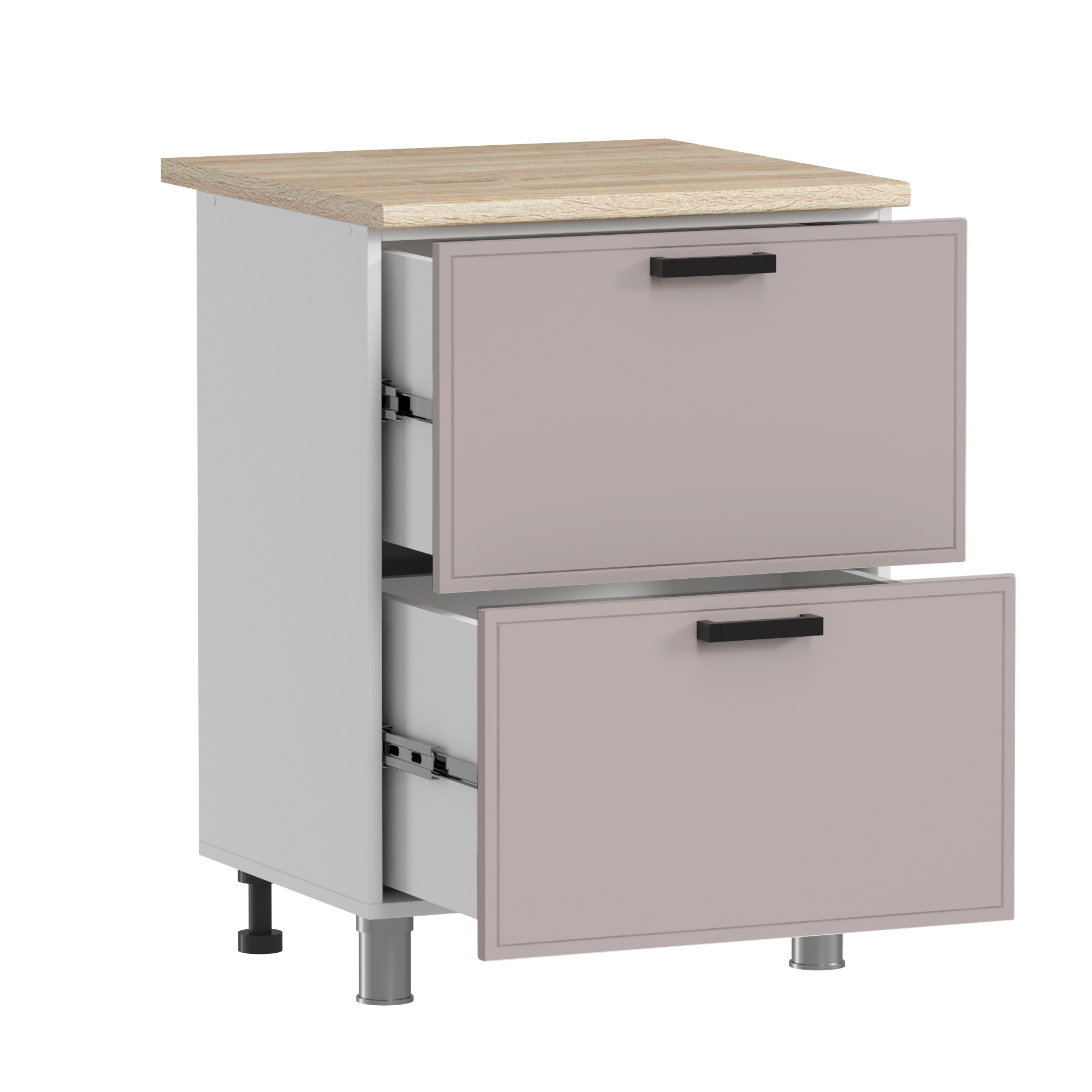 МК Аленушка Н2Я 600 Магнолия Кашемир,скоба черный (со столешницей)