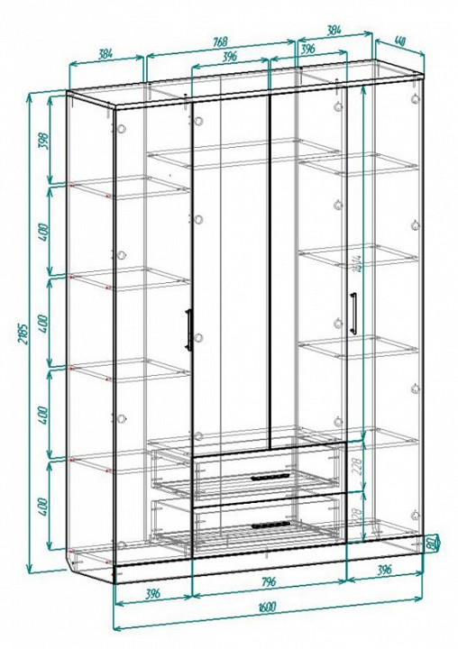 Шкаф платяной Венеция-1