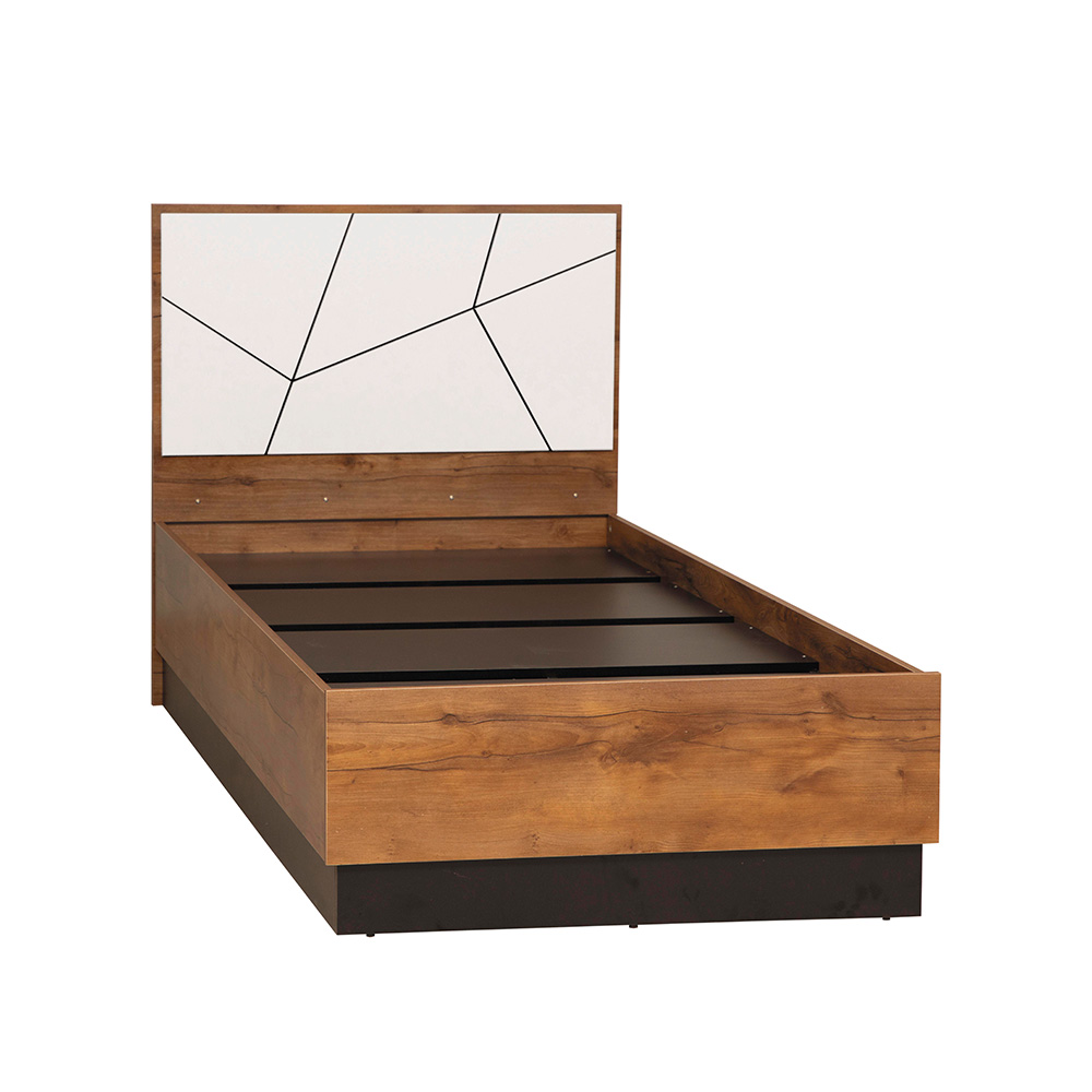 Кровать одинарная с настилом Гамма 54.17, Таксония, Белый