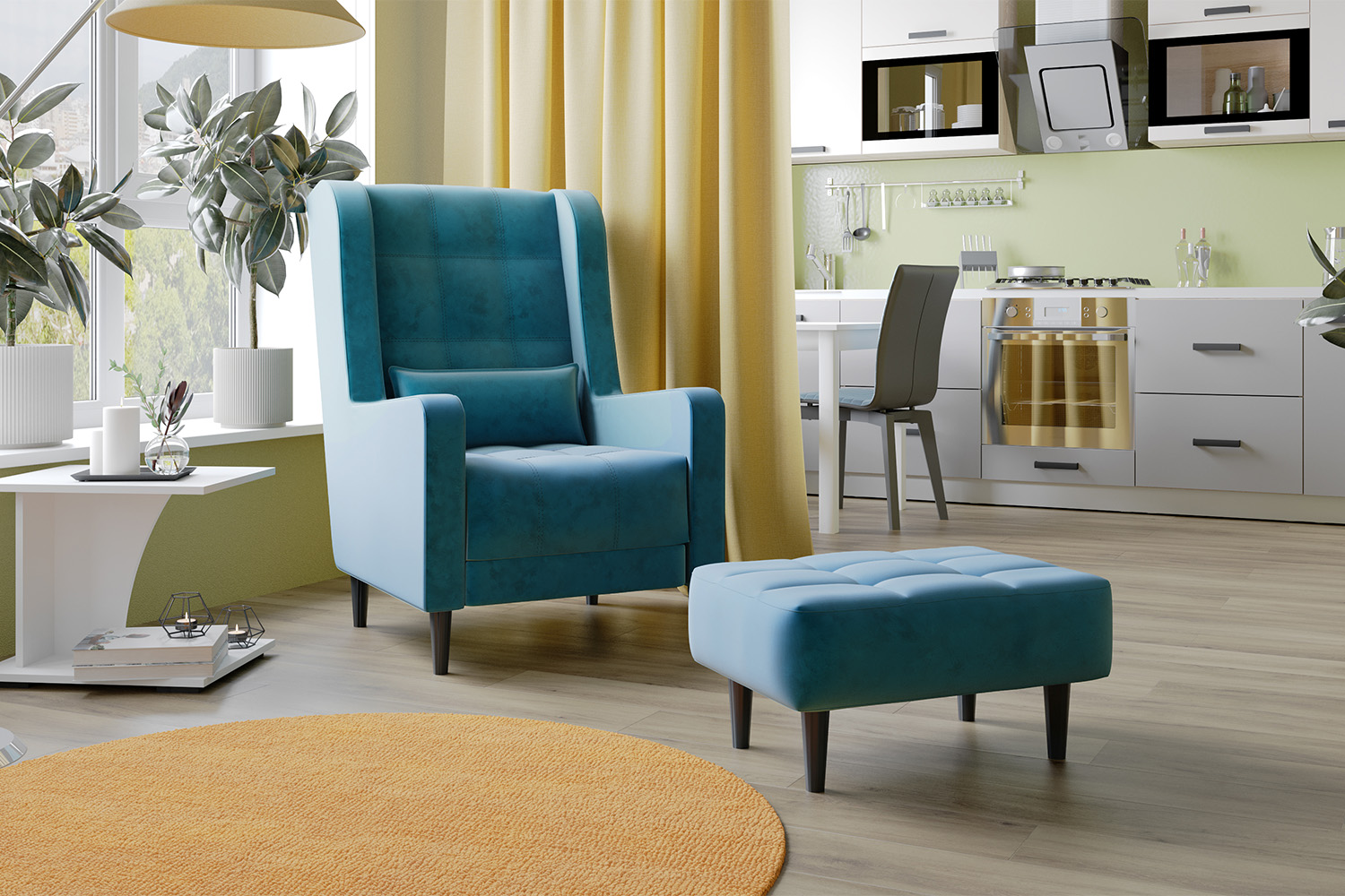 Кресло Корк, Бирюзовый