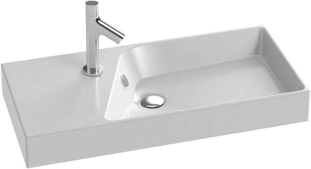 RYTHMIK EXP112-00 Подвесная раковина-столешница Ш80*Г37 см. Одно отверстие для смесителя.