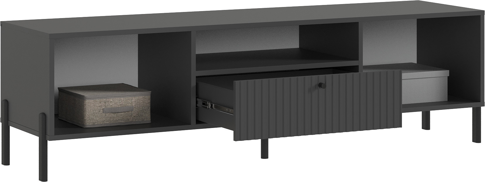 Тумба ТВ Оливия (малая) (металл), Графит, Графит Софт