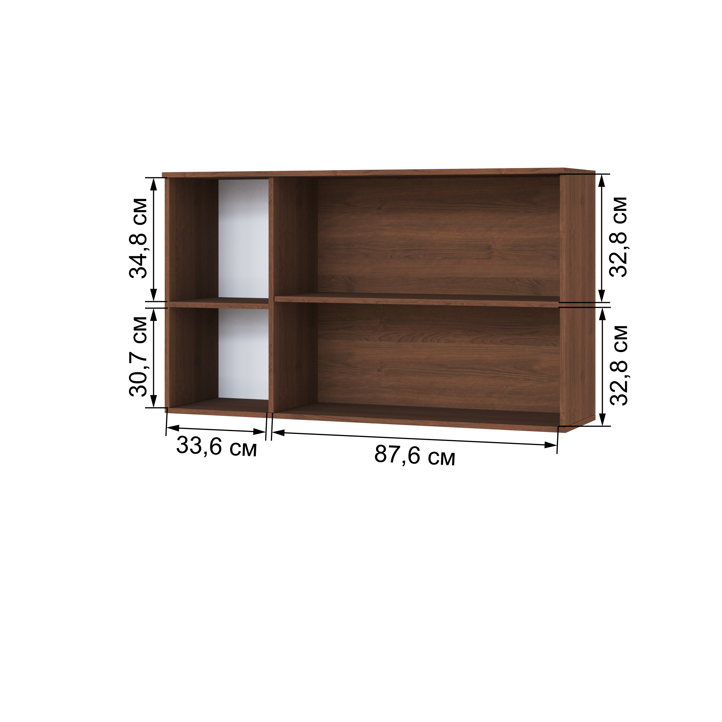 Полка навесная Ливорно ЛН-4, орех