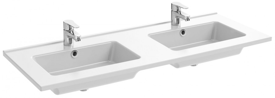 EXVA112-00 Керамическая раковина столешница с двумя чашами, 120 см