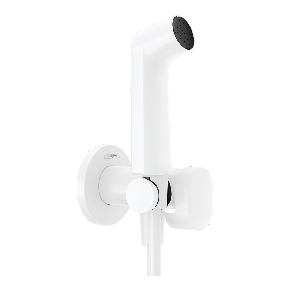 29232700 HG Комплект для гигиенического душа встроенный Bidette 1jet S со шлангом и держателем, матовый белый (внешняя часть)