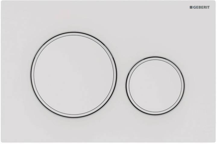 115.882.01.1 Клавиша смыва Sigma 20, двойной смыв, к 111.300/350/361/362/380/390/796 белый матовый лак, легко чистящееся покрытие, белый