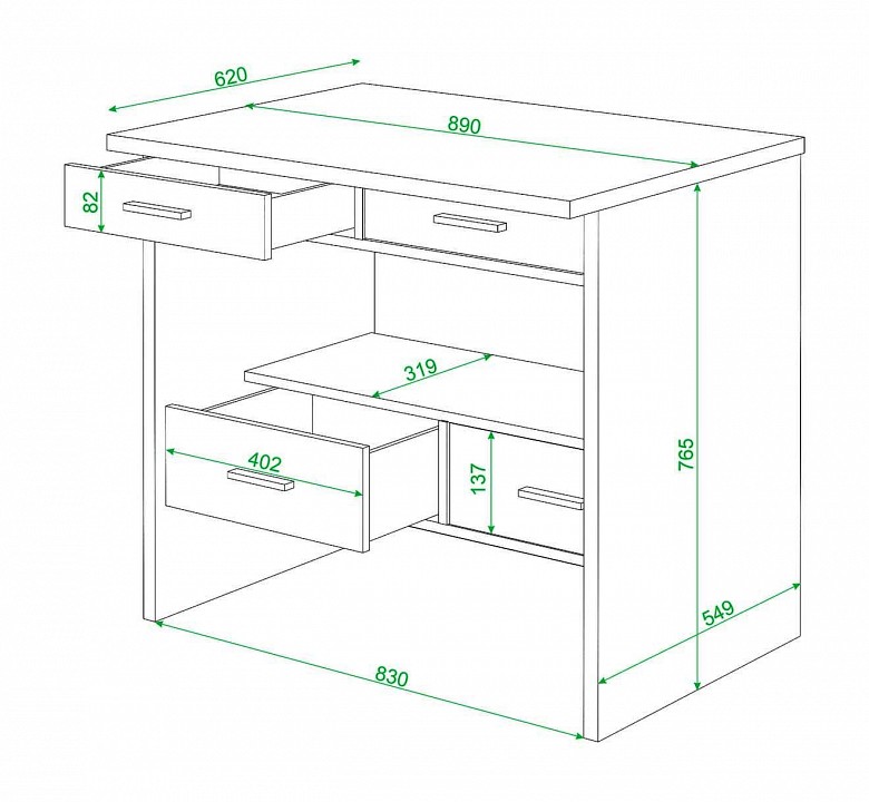 Стол письменный Живой дизайн СК-12