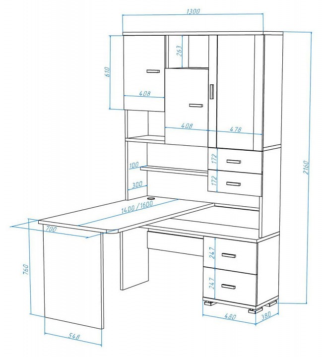 Стол компьютерный Домино СР-620/140