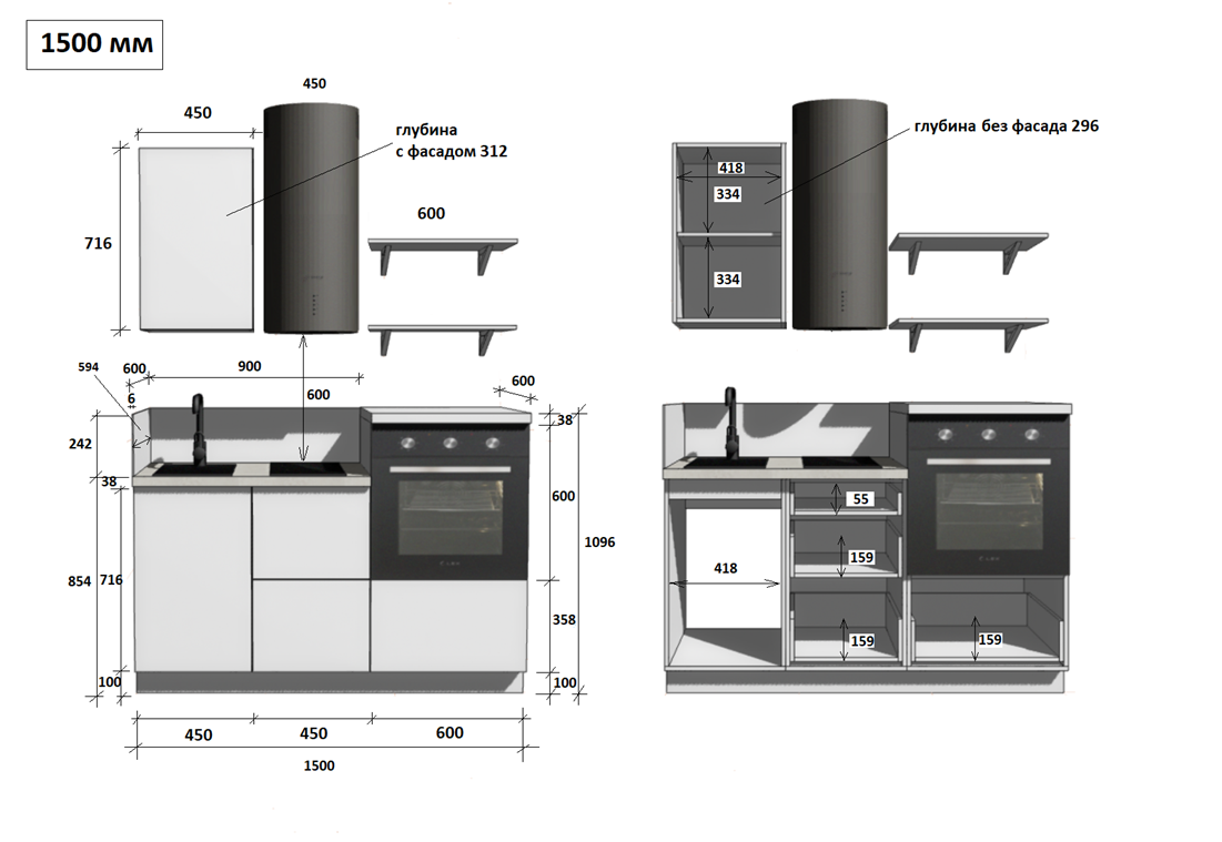 КГ 1500 ПВХ, Белый софт матовый Арника РМ в.2