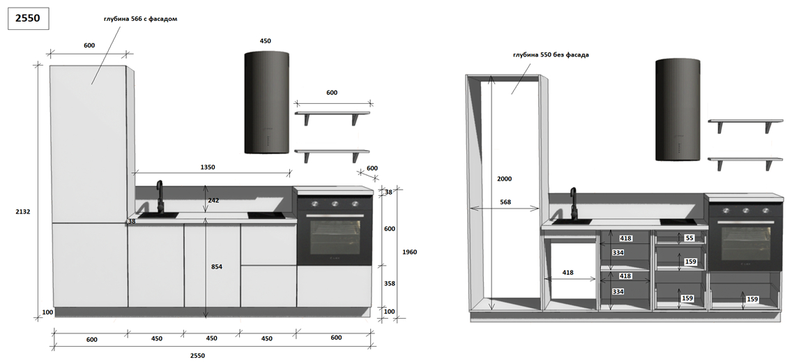 КГ 2550 ПВХ, Белый софт матовый Арника РМ в.12