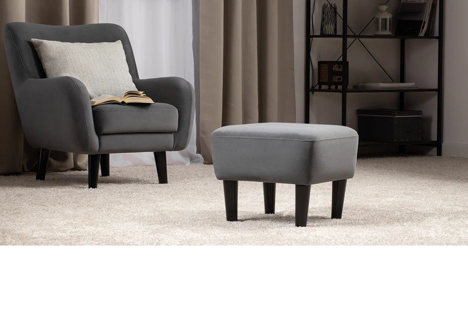 Пуф Дакота Серый