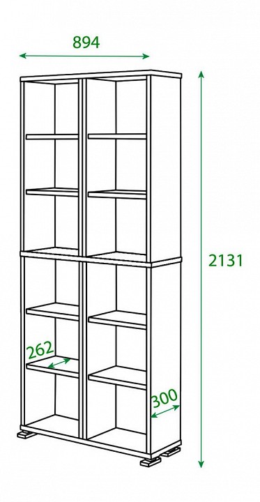 Шкаф книжный Домино ПУ-30-3