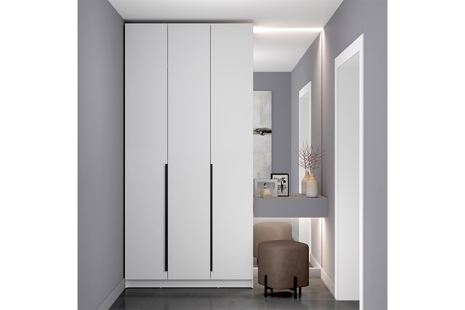 Шкаф для одежды 3-х створчатый Брандо 67.12, Белый