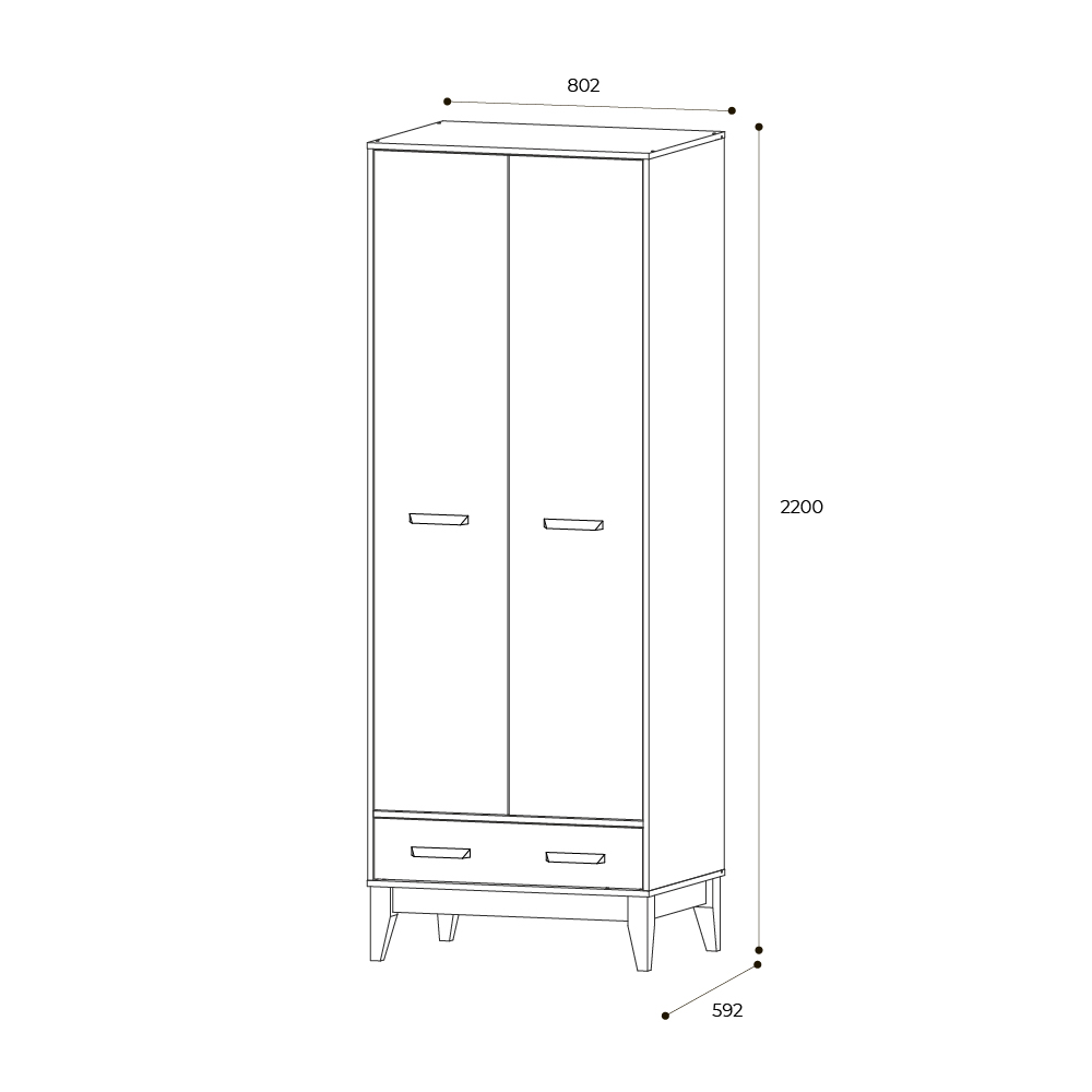 Шкаф двухстворчатый Скандика ШК-04